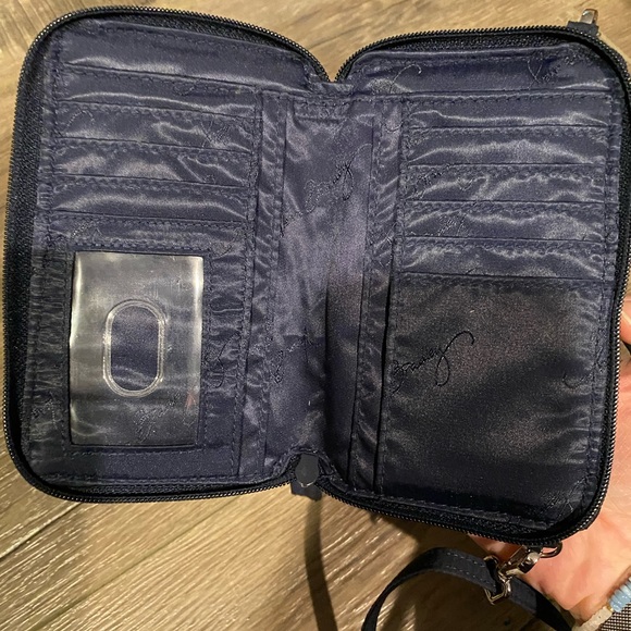 Vera Bradley navy blue cross body wristlet EUC - Picture 5 of 6